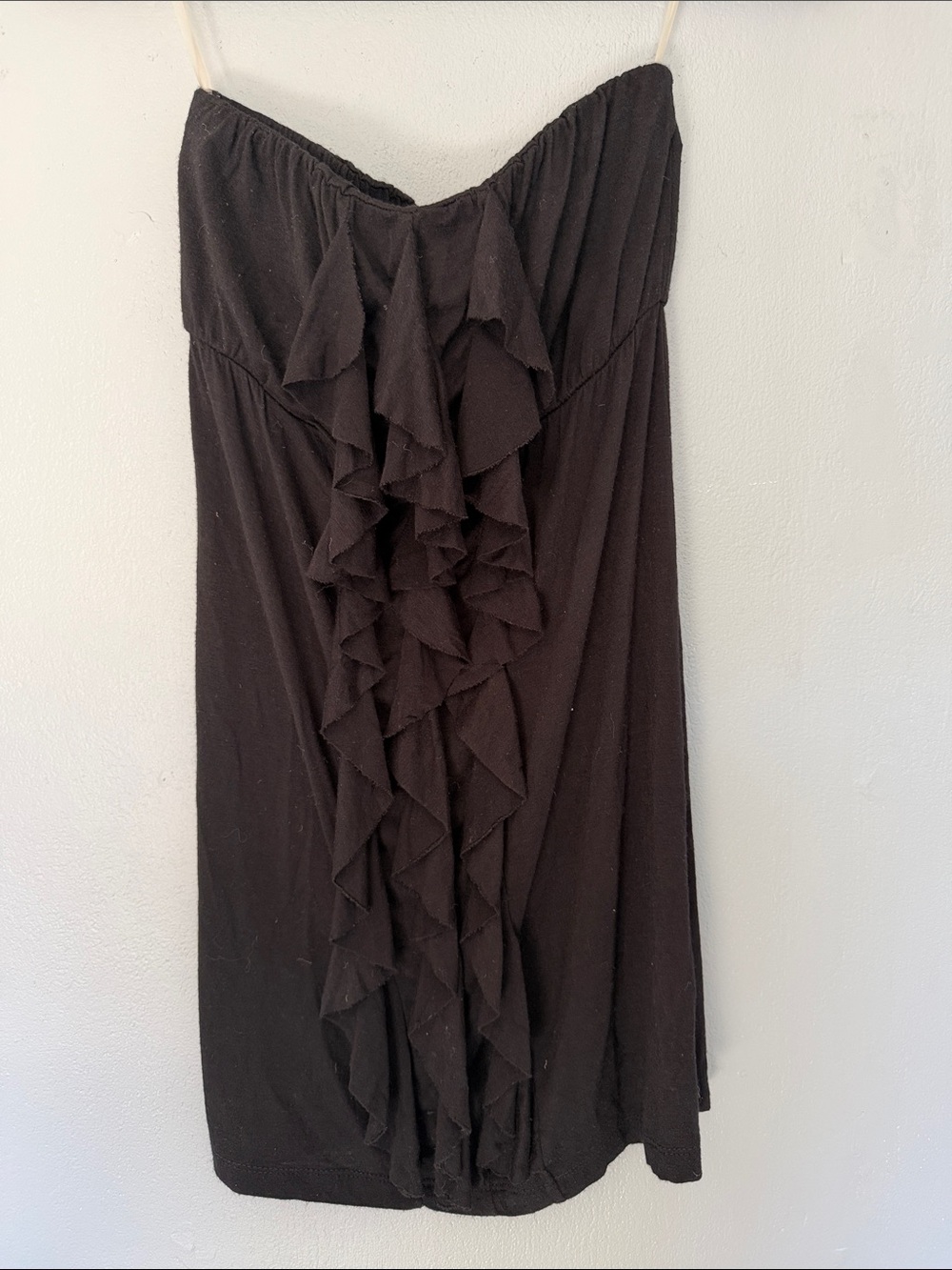 Wet Seal Y2K Ruffled Strapless Sweetheart Top Black XS